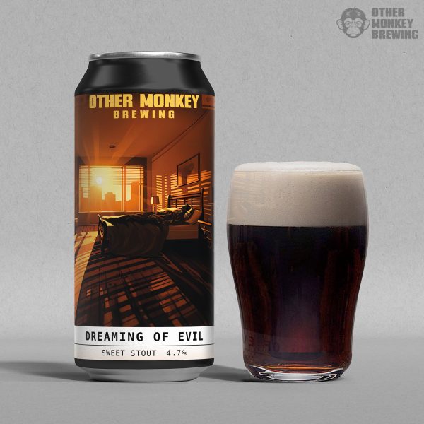 dreaming of evil, sweet stout can from other monkey brewing colchester