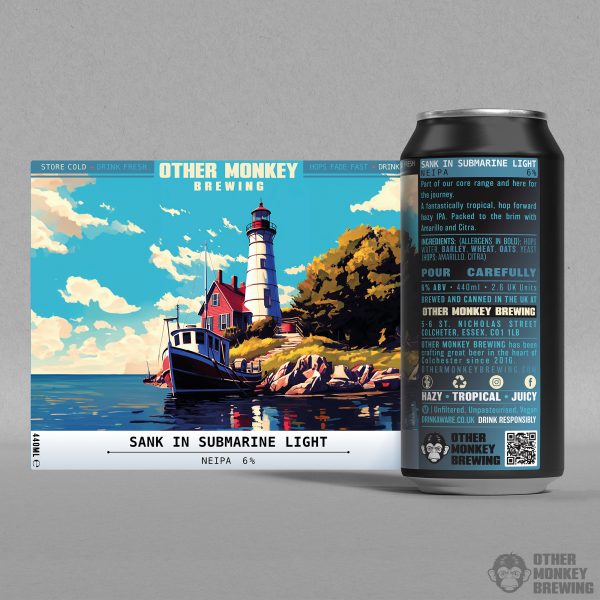 sank in submarine light, NEIPA can from other monkey brewing colchester