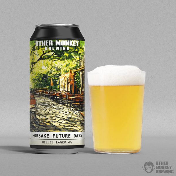 forsake future days, helles lager can from other monkey brewing